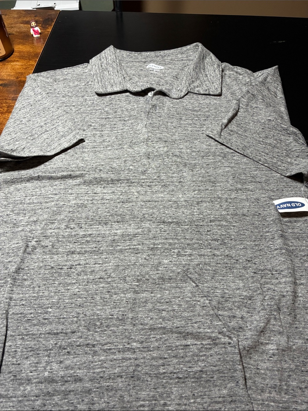 Old Navy Heather Gray Men's Polo Shirt - Short Sleeve Casual